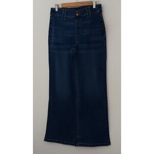 Denim & Co. Adaptive Jeans Women's Size 10 Easy Stretch Wide Leg Dark Blue NEW